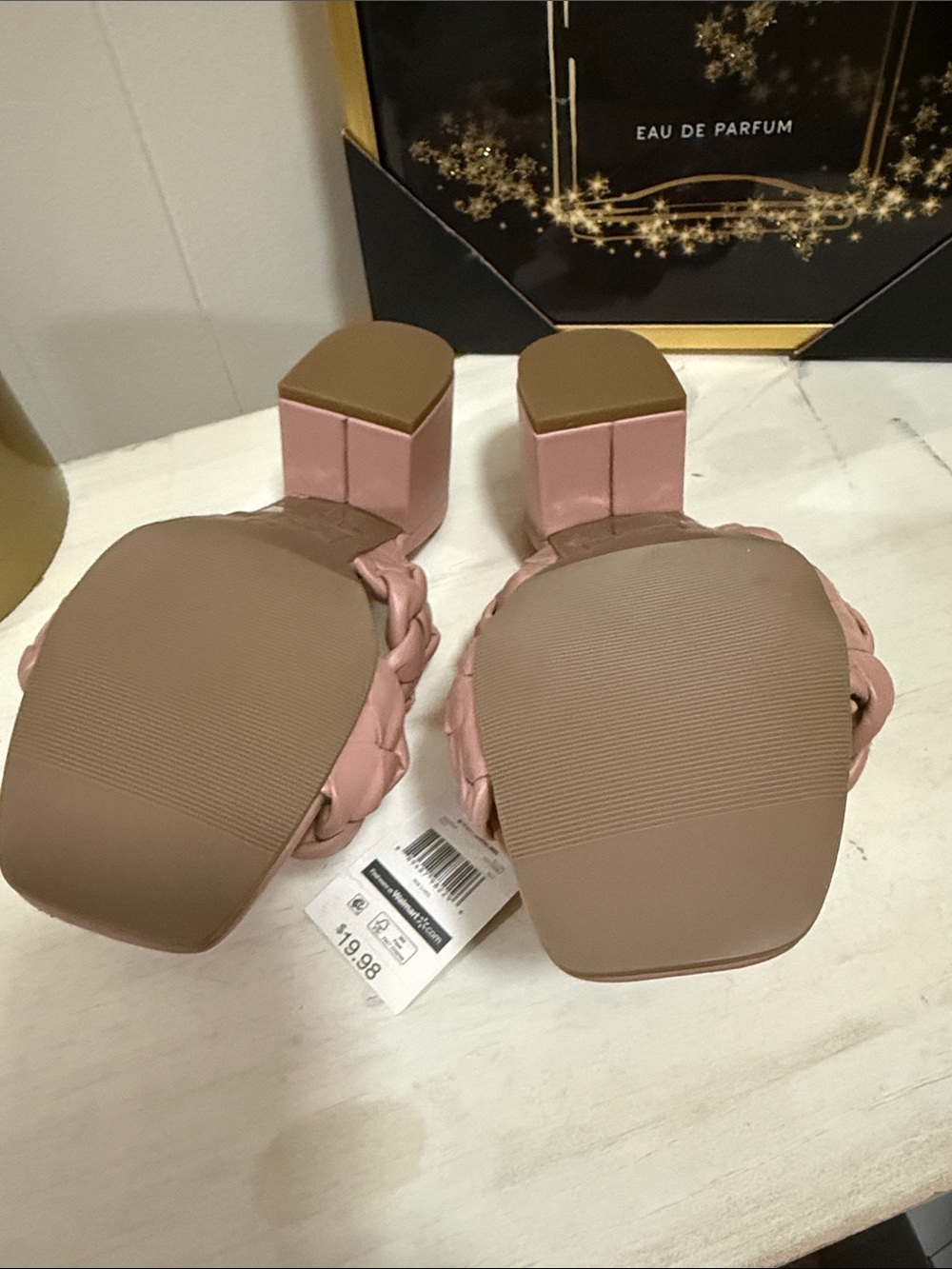 Time and Tru Blush Pink Braided Double-Strap Slide Mules - Picture 5 of 6